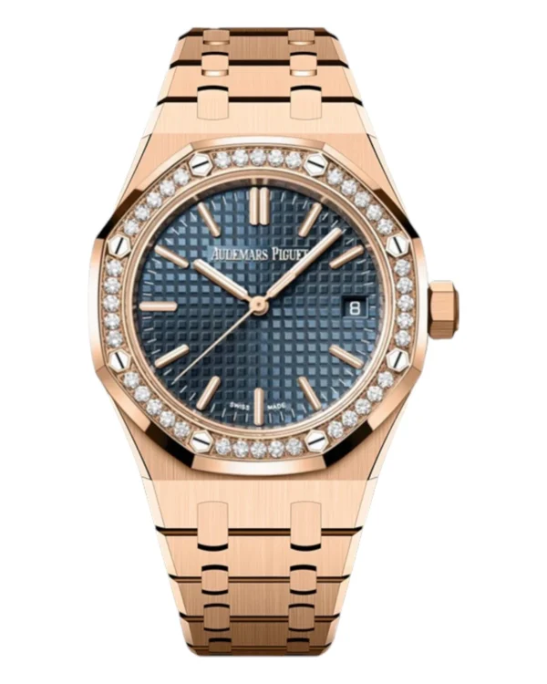 Audemars Piguet Royal Oak 37mm – Rose Gold, Blue, Diamond Bezel