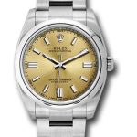 Rolex Steel Oyster Perpetual 36 Watch – Domed Bezel – White Grape Index Dial – 116000