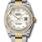 Rolex Steel and Yellow Gold Rolesor Datejust 36 Watch – 52 Diamond Bezel – Mother-Of-Pearl Roman Dial – Oyster Bracelet – 116243