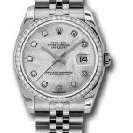 Rolex Steel and White Gold Datejust 36 Watch – 52 Diamond Bezel – Mother-Of-Pearl Diamond Dial – Jubilee Bracelet – 116244