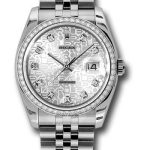 Rolex Steel and White Gold Datejust 36 Watch – 52 Diamond Bezel – Silver Jubilee Diamond Dial – Jubilee Bracelet – 116244