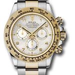 Rolex Yellow Rolesor Cosmograph Daytona 40 Watch – White Mother-Of-Pearl Arabic Dial – 116503