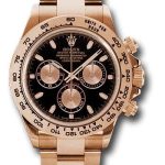 Rolex Everose Gold Cosmograph Daytona 40 Watch – Black Index Dial – 116505