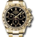 Rolex Yellow Gold Cosmograph Daytona 40 Watch – Black Index Dial – 116508