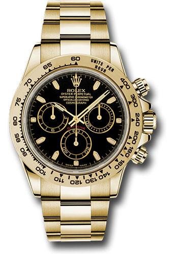 Rolex Yellow Gold Cosmograph Daytona 40 Watch – Black Index Dial – 116508
