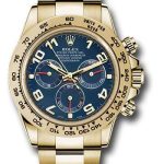Rolex Yellow Gold Cosmograph Daytona 40 Watch – Blue Arabic Dial – 116508