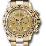 Rolex Yellow Gold Cosmograph Daytona 40 Watch – Champagne Diamond Dial – 116508