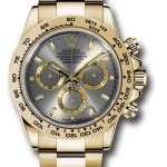 Rolex Yellow Gold Cosmograph Daytona 40 Watch – Steel Index Dial – 116508