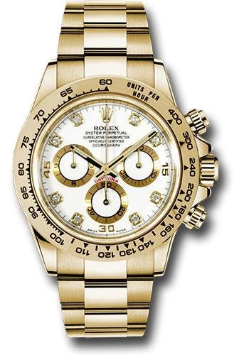 Rolex Yellow Gold Cosmograph Daytona 40 Watch – White Diamond Dial – 116508