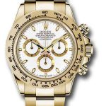 Rolex Yellow Gold Cosmograph Daytona 40 Watch – White Index Dial – 116508