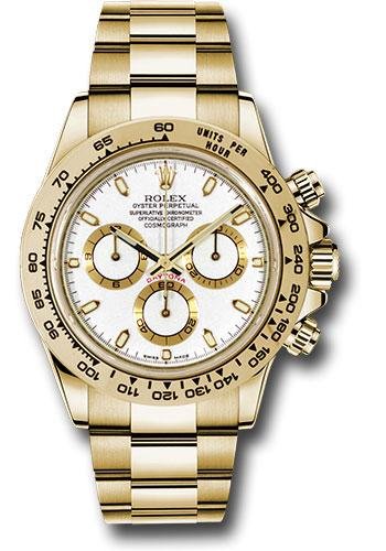 Rolex Yellow Gold Cosmograph Daytona 40 Watch – White Index Dial – 116508