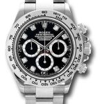 Rolex White Gold Cosmograph Daytona 40 Watch – Black Diamond Dial – 116509