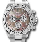 Rolex White Gold Cosmograph Daytona 40 Watch – Dark Mother-Of-Pearl Diamond Dial – 116509 dkltmd