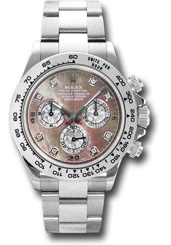 Rolex White Gold Cosmograph Daytona 40 Watch – Dark Mother-Of-Pearl Diamond Dial – 116509 dkltmd