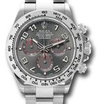Rolex White Gold Cosmograph Daytona 40 Watch – Grey Arabic Dial – 116509