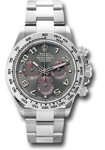Rolex White Gold Cosmograph Daytona 40 Watch – Grey Arabic Dial – 116509