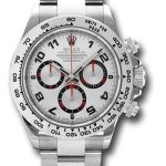Rolex White Gold Cosmograph Daytona 40 Watch – Silver Arabic Dial – 116509