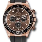 Rolex Everose Gold Cosmograph Daytona 40 Watch – Chocolate Index Dial – Black Oysterflex Strap – 116515LN chobkof