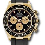 Rolex Yellow Gold Cosmograph Daytona 40 Watch – Black Paul Newman Index Dial – Black Oysterflex Strap – 116518LN bkchof