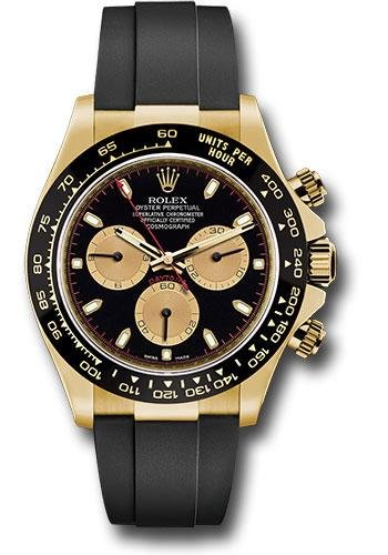 Rolex Yellow Gold Cosmograph Daytona 40 Watch – Black Paul Newman Index Dial – Black Oysterflex Strap – 116518LN bkchof