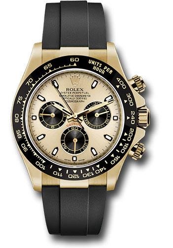 Rolex Yellow Gold Cosmograph Daytona 40 Watch – Champagne And Index Dial – Black Oysterflex Strap – 116518LN chbkof