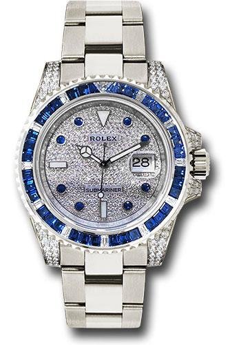 Rolex White Gold Submariner Date Watch – Sapphire And Diamond Bezel – Diamond Paved Dial – 116659 SABR