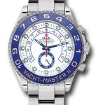 Rolex Steel Yacht-Master II 44 Watch – Matt White Dial with Blue Hands – 116680B