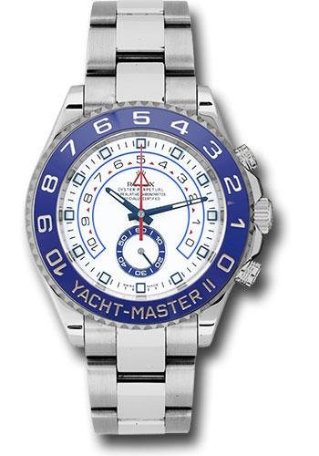 Rolex Steel Yacht-Master II 44 Watch – Matt White Dial with Blue Hands – 116680B