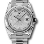 Rolex Platinum Day-Date 36 Watch – Domed Bezel – Meteorite Diamond Dial – President Bracelet – 118206