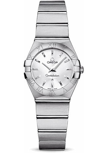 Omega Ladies Constellation Quartz Watch – 24 mm Brushed Steel Case – Silver Dial – 123.10.24.60.02.001