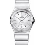Omega Ladies Constellation Polished Quartz Watch – 24 mm Polished Steel Case – Silver Dial – Steel Bracelet – 123.10.24.60.02.002
