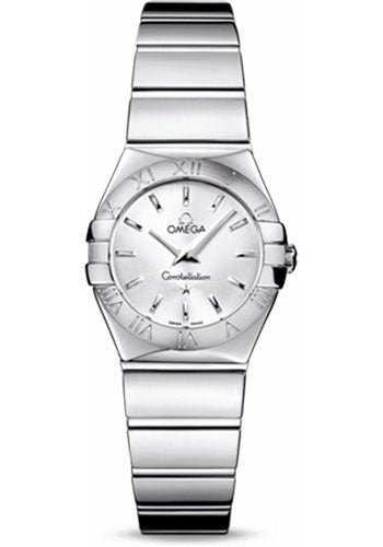 Omega Ladies Constellation Polished Quartz Watch – 24 mm Polished Steel Case – Silver Dial – Steel Bracelet – 123.10.24.60.02.002
