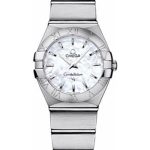 Omega Ladies Constellation Quartz Watch – 24 mm Brushed Steel Case – Mother-Of-Pearl Dial – 123.10.24.60.05.001