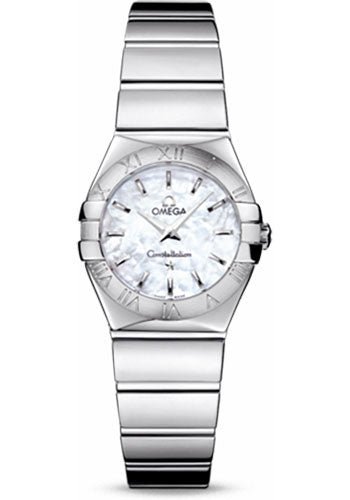 Omega Ladies Constellation Polished Quartz Watch – 24 mm Polished Steel Case – Mother-Of-Pearl Dial – Steel Bracelet – 123.10.24.60.05.002