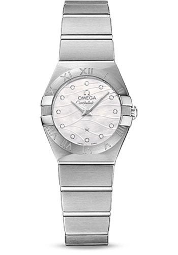 Omega Constellation Quartz Watch – 24 mm Steel Case – White Mother-Of-Pear Diamond Dial – 123.10.24.60.55.003