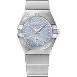Omega Constellation Quartz Watch – 24 mm Steel Case – Blue Mother-Of-Pearl Diamond Dial – 123.10.24.60.57.001