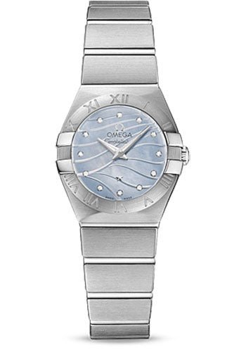 Omega Constellation Quartz Watch – 24 mm Steel Case – Blue Mother-Of-Pearl Diamond Dial – 123.10.24.60.57.001