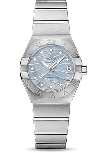 Omega Constellation Co-Axial Watch – 27 mm Steel Case – Blue Mother-Of-Pearl Dial – 123.10.27.20.57.001