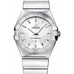 Omega Ladies Constellation Polished Quartz Watch – 27 mm Polished Steel Case – Silver Dial – Steel Bracelet – 123.10.27.60.02.002