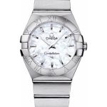 Omega Ladies Constellation Quartz Watch – 27 mm Brushed Steel Case – Mother-Of-Pearl Dial – 123.10.27.60.05.001