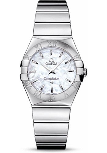 Omega Ladies Constellation Polished Quartz Watch – 27 mm Polished Steel Case – Mother-Of-Pearl Dial – Steel Bracelet – 123.10.27.60.05.002