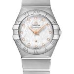 Omega Constellation Quartz Watch – 27 mm Steel Case – White -Silvery Diamond Dial – 123.10.27.60.52.001