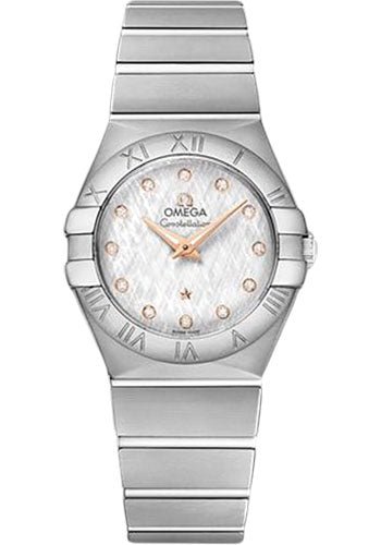 Omega Constellation Quartz Watch – 27 mm Steel Case – White -Silvery Diamond Dial – 123.10.27.60.52.001