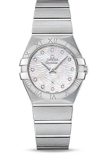 Omega Constellation Quartz Watch – 27 mm Steel Case – Mother-Of-Pearl Diamond Dial – 123.10.27.60.55.004