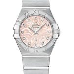 Omega Constellation Quartz Watch – 27 mm Steel Case – Pink Mother-Of-Pearl Diamond Dial – 123.10.27.60.57.002