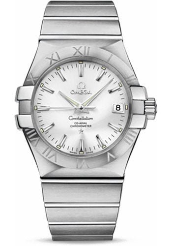 Omega Gents Constellation Chronometer Watch – 35 mm Brushed Steel Case – Silver Dial – 123.10.35.20.02.001