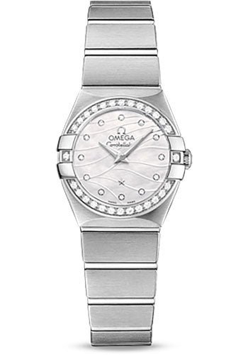 Omega Constellation Quartz Watch – 24 mm Steel Case – Diamond-Set Steel Bezel – Mother-Of-Pearl Diamond Dial – 123.15.24.60.55.006