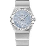 Omega Constellation Quartz Watch – 24 mm Steel Case – Diamond-Set Steel Bezel – Blue Mother-Of-Pearl Diamond Dial – 123.15.24.60.57.001