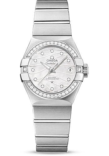 Omega Constellation Co-Axial Watch – 27 mm Steel Case – Diamond-Set Steel Bezel – Mother-Of-Pearl Dial – 123.15.27.20.55.002