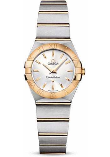 Omega Ladies Constellation Quartz Watch – 24 mm Brushed Steel And Yellow Gold Case – Silver Dial – 123.20.24.60.02.002